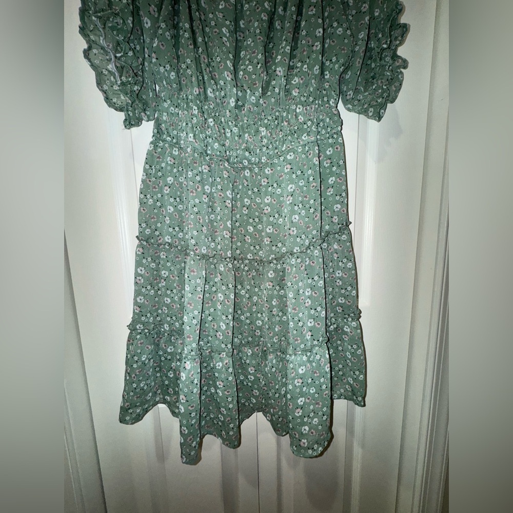 Trixxi Floral Green mini Dress. Size 2X. Worn once. - Picture 3 of 11